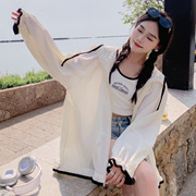 时尚连帽防晒衣女生夏季长袖外穿薄款外套韩版宽松透气防晒服