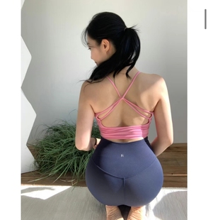 韩国routine瑜伽背心女运动内衣糖果色瑜伽文胸