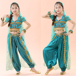 儿童民族舞蹈演出服六一印度舞服装异域茉莉公主，风套装女童肚皮舞