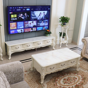 大理石茶几桌客厅家用约小户型欧式电视柜，茶几组合沙发套装
