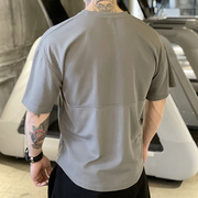 肌肉男运动健身半袖兄弟，宽松短袖撸铁训练速干t夏季棉质透气t恤衫