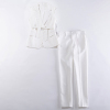 白色西装马甲九分裤二件套显瘦英伦风小个子OL套装女