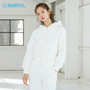 barrel女士韩版运动健身休闲棒球夹克衫，外套连帽拉链宽松卫衣