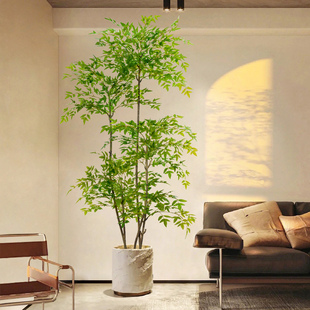 仿真植物南天竹落地盆栽室内大型仿生绿植摆件客厅轻奢装饰花假树