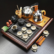功夫茶具套装实木茶盘，家用办公茶道家用，体乌金石茶台泡茶整套茶海