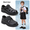 nextkids男童皮鞋，2023夏季儿童英伦风软底，透气真皮网面鞋子