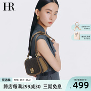 hr赫莲娜女包2024复古印花包包，时尚老花斜挎包，通勤单肩马鞍包