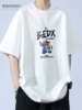 日系动漫t恤男短袖夏季250g青少年潮流ins美式重磅五分袖纯棉体恤