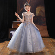 儿童礼服公主裙女童钢琴演出服装洋气花童蓬蓬纱小主持人晚礼服