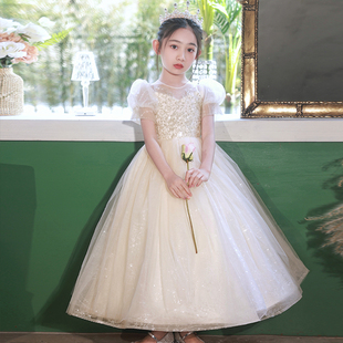 儿童礼服公主裙夏高端轻奢小众婚礼花，童主持人钢琴演奏女童晚礼服