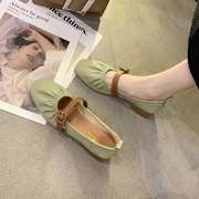 豆豆鞋女夏款今年流行的女鞋单鞋奶奶鞋子仙女超仙森系适合搭裙子