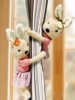 创意磁吸款美人兔卡通公主风窗帘扣可爱小兔子毛绒绑带儿童房装饰