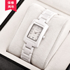 韩版女士防水陶瓷手表，长方形时尚白色女表时装表手链表