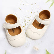 春夏季0-1岁新生婴儿公主小皮鞋3-6-12个月女宝宝，学步鞋透气单鞋