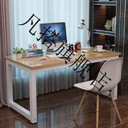 长条桌简易电脑桌台式桌家用书桌简约现代钢木桌子双人桌180