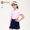 美国PGA儿童高尔夫服装夏季短袖衫女童衣服裙子套装青少年T恤童装