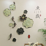 创意立体鱼壁饰墙饰挂件，中式客厅餐厅，背景墙面上复古浮雕装饰品