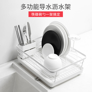 日式厨房碗碟沥水架多功能不锈钢家用收纳篮碗盘碗碟放碗筷置物架