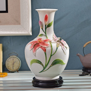 百年好合陶瓷花瓶摆件客厅轻奢高档插花装饰品，家居大号瓷器珐琅彩