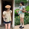 一只西由XIYO法式夏季短袖娃娃衫韩版甜美清新小飞袖衬衫上衣女