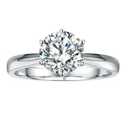 结婚纪念戒指女18K金莫桑钻石戒指 莫桑石女戒 结婚钻戒女式戒指