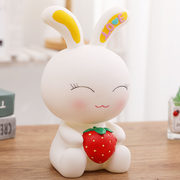 创意可爱卡通水果兔储蓄罐儿童女孩生日礼物防摔小兔子存钱罐摆件