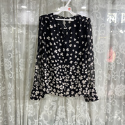 欣贝格rx4c211商场，专卖2024春时尚品质，女装印花雪纺长袖小衫上衣