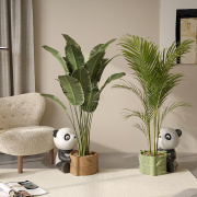 创意熊猫沙发边摆件落地大型客厅装饰花盆，家用家居饰品现代简约