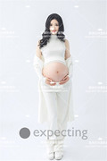 影楼孕妇拍照服装个性白色针织套装拍摄影服饰妈咪照写真艺术照片