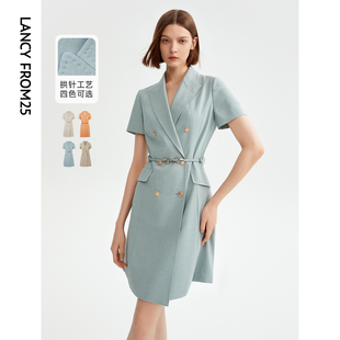 Basic衣橱朗姿法式气质通勤西装裙独特连衣裙夏气质短裙