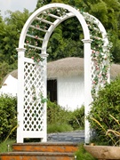 防腐木拱门花架花园加厚白色拱形门户外爬藤架庭院室外碳化葡萄架