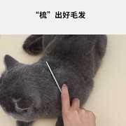 宠物用品梳子除毛用品 猫梳长短针双齿排梳 猫去浮毛钢梳宠物梳子