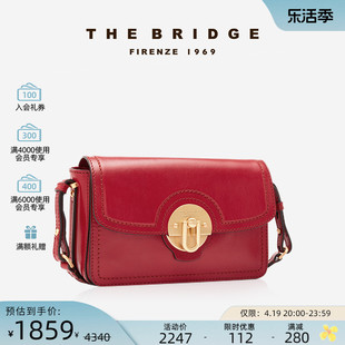 thebridge桥牌手工牛皮，中号斜挎单肩包高级真皮复古邮差女包