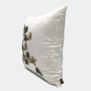高档奇朗布艺中式绣花手工，缝珠纯色抱枕，样板房床品沙发搭配靠枕靠
