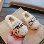 1-7岁2女婴幼儿童棉鞋，3冬季4加绒软底学步鞋中大童，一脚蹬毛毛冬鞋