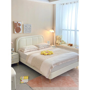 法式奶油风儿童床，现代简约1.8米双人床科技布床，1.5米单人床公主床
