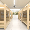 学校松木床实木成人工厂，高低木床子母床双层床，母子床高低床宿舍床