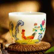 观复博物馆仿古乾隆鸡缸杯景德镇茶杯陶瓷复古家用茶具套装