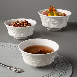 创意日式陶瓷米饭碗家用个性，高脚钵体碗锥形，碗小汤碗沙拉碗拉面碗
