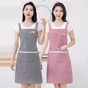 韩版家用围裙小清新厨房做饭透气背带时尚围腰棉布罩衣工作服