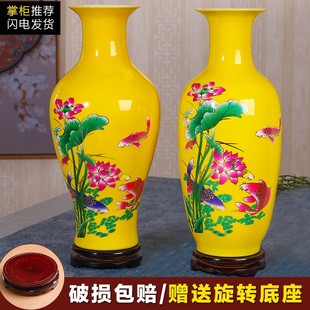 景德镇陶瓷器插花花瓶客厅摆件，家居饰品工艺品瓷瓶，花插器简约现代