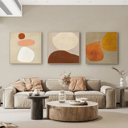 现代简约客厅装饰画，三联抽象沙发背景墙壁挂画大气，侘寂风油画轻奢