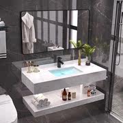 轻奢浴室柜组合简约现代卫生间大理石洗脸盆洗手池套装卫浴洗漱台