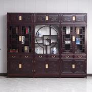 顶箱书柜红木实木书柜组合古典中式书橱，酒柜靠墙古落地金花梨