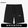 gxgjeans男装 休闲短裤2024年夏季英文印花黑色简约五分裤子