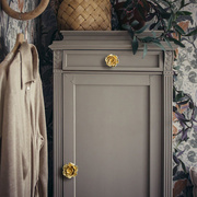 美欧式新中式复古玫瑰花纯铜拉手抽屉橱柜衣柜柜门门把手单孔黄铜