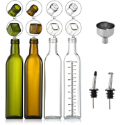 厨房用品套装橄榄油瓶500ml方形墨绿玻璃油瓶 透明油壶方形油瓶