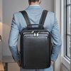 时尚书包韩版电脑背包，真皮双肩包男大容量，头层牛皮包商务背包