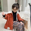 韩版女童条绒加厚外套，2023冬装宝宝时尚，加绒夹克儿童洋气保暖