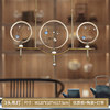 素写餐厅吊灯LED新中式现代轻奢金色3头吊灯全铜圆形侧发光1819